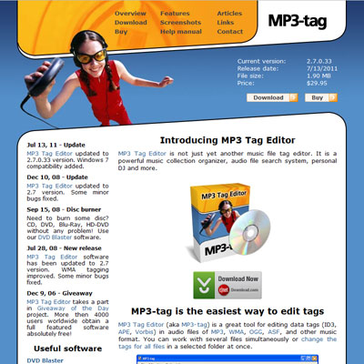 Screenshot of MP3-TAG.COM website
