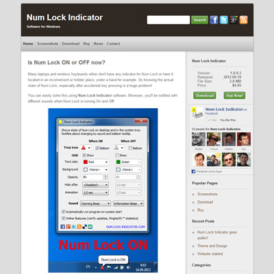 Screenshot of NUM-LOCK-INDICATOR.COM website