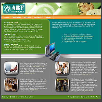 Screenshot of ABF-SOFTWARE.COM website
