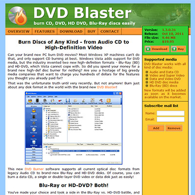 Screenshot of DVD-BLASTER.COM website