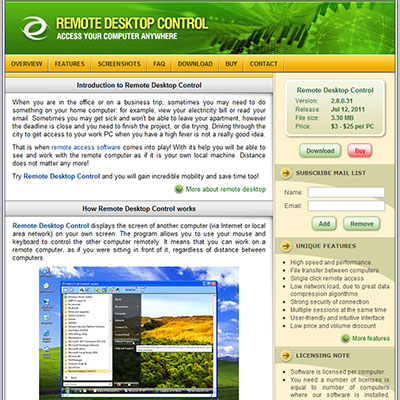 Screenshot of REMOTE-DESKTOP-CONTROL.COM website